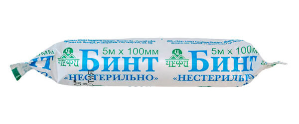 Бинт марлевый медицинский нестерильный (5м x 100мм) - ЧЕФИ